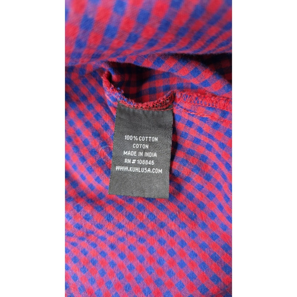 Kuhl Shirt Womens Large Red Blue Plaid Button Down Long Sleeve Cotton Outdoor - Picture 6 of 10